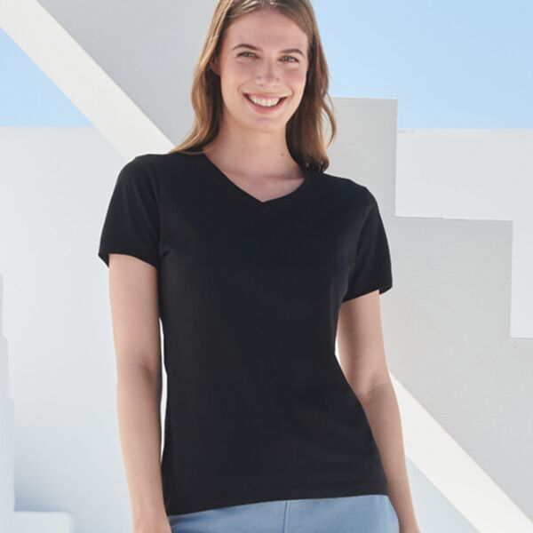 SF Clothing Ladies Feel Good Stretch V Neck T-Shirt Thumbnail